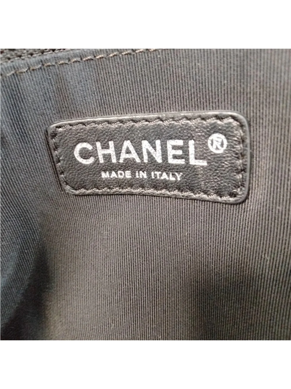 CHANEL Rue Cambon Metallic Nylon Tote Silver Black Logo Shoulder Bag - Picture 9 of 11